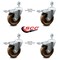 Service Caster 4 Inch High Temp Phenolic Swivel 1/2 Inch Stem Caster Set with Total Lock Brake SCC-TSTTL20S414-PHRHT-121315-4 - alternate 2